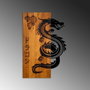 Wallity Dragon Escultura de Pared de Madera y Metal Nogal y Negro